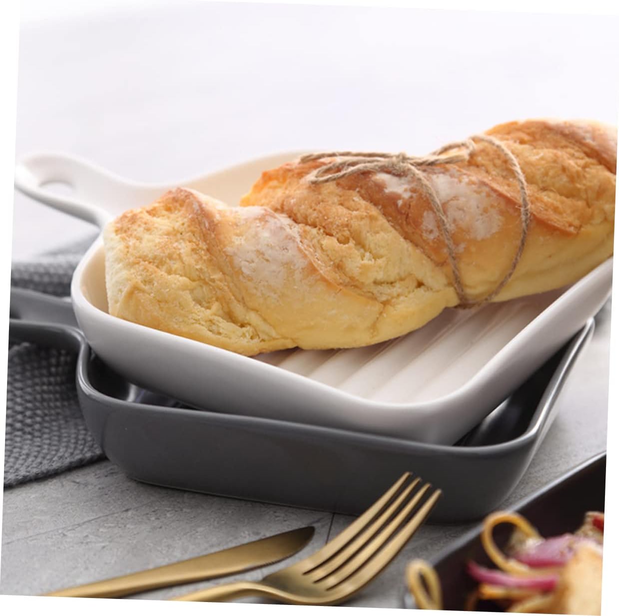 Square Grill Plate Air Fryer Tray with Lid for Oven - Large Casserole Dish Set - Stove and Oven Safe Serving Platter - Roasting and Lasagna Pan - Black Fryer Tray