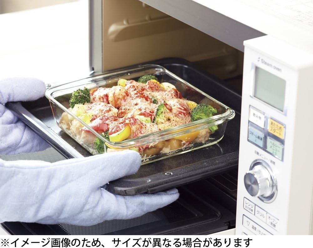 Square Heat Resistant Glass Cake Pan and Au Gratin Plate - 10 x 8 Inches