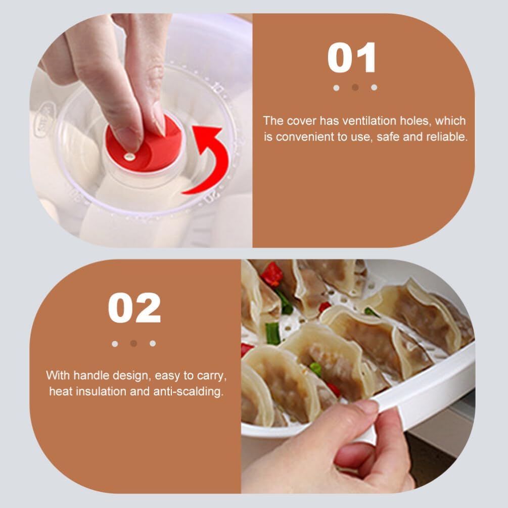 Square Luxshiny Plastic Food Steamer with Lid - Vegetable and Fish Steamer for Fast Cooking