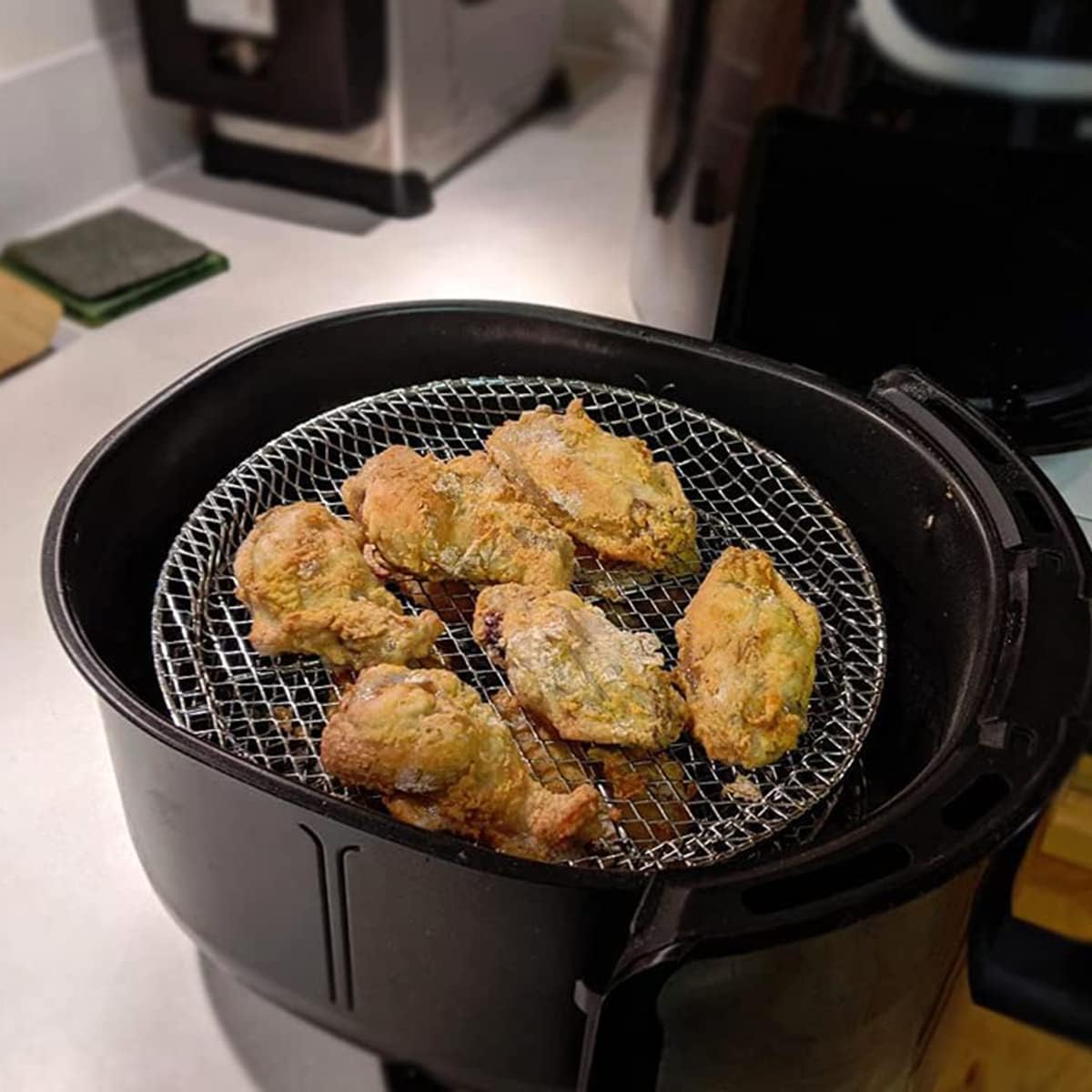 Stackable Stainless Steel Air Fryer Racks for 4.2-5.8QT Ovens - Three Layer Dehydrator Tray, Basket, and Grilling Rack by PoDhey