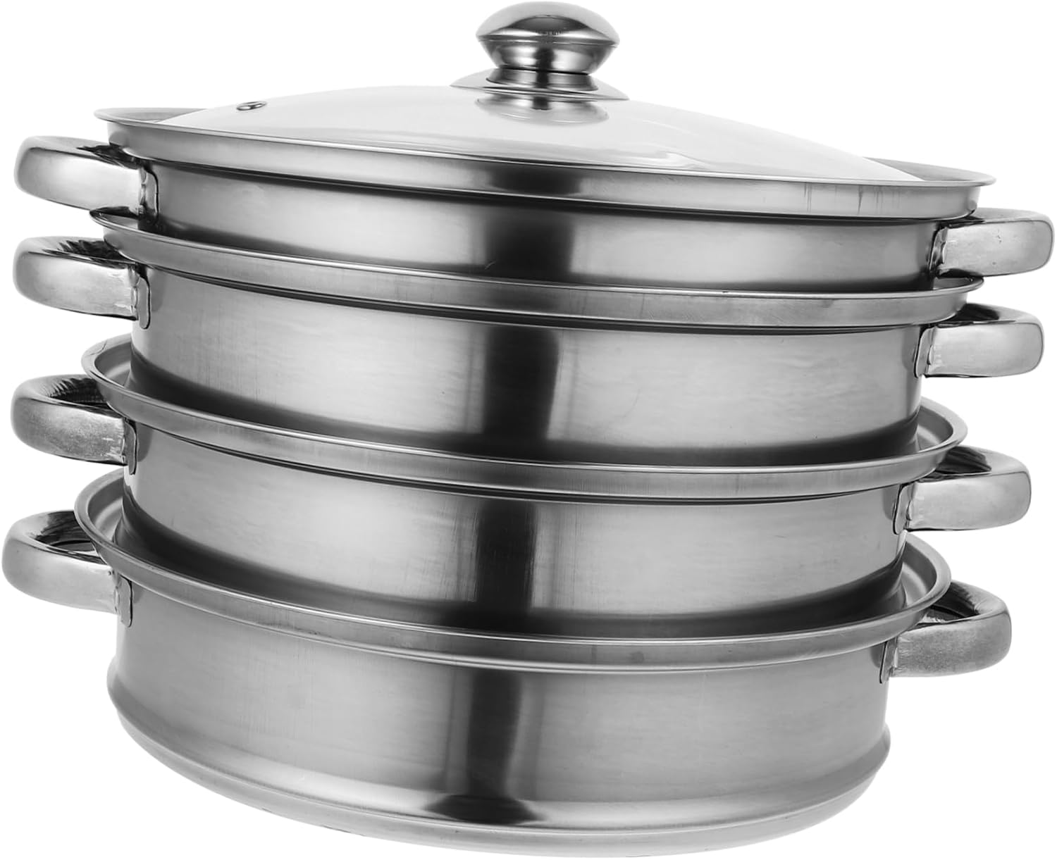 Stackable Stainless Steel Steamer Pot with Four Floors for Home Soup Cooking
