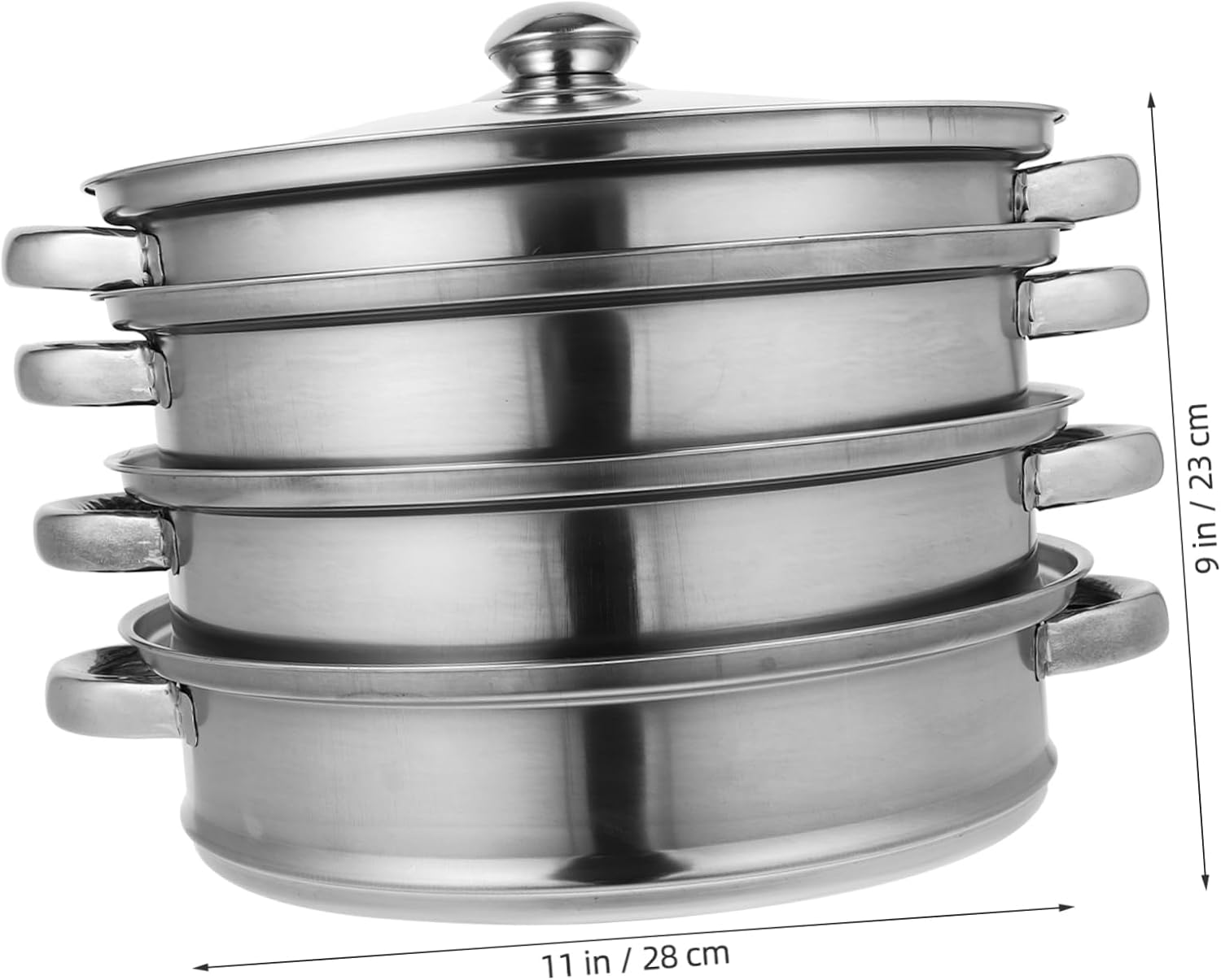 Stackable Stainless Steel Steamer Pot with Four Floors for Home Soup Cooking
