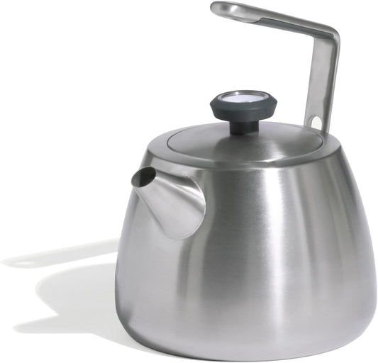 Stainless Steel 2 QT Kettle with Temperature Gauge and Handle Sleeve - Induction Ready by Made In Cookware