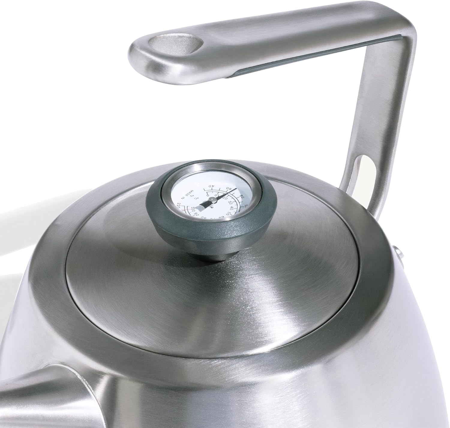 Stainless Steel 2 QT Kettle with Temperature Gauge and Handle Sleeve - Induction Ready by Made In Cookware