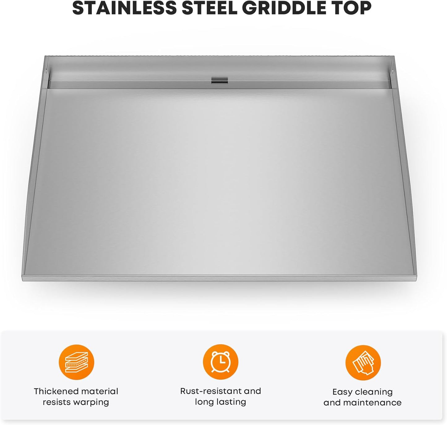 Stainless Steel 22" Flat Top Griddle Replacement for Blackstone Tabletop Station with Rear Grease System