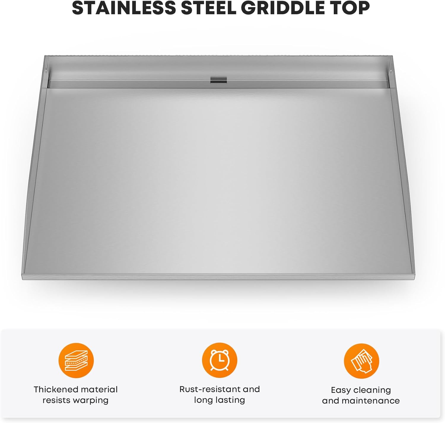 Stainless Steel 22" Flat Top Griddle Replacement for Blackstone Tabletop Station with Rear Grease System
