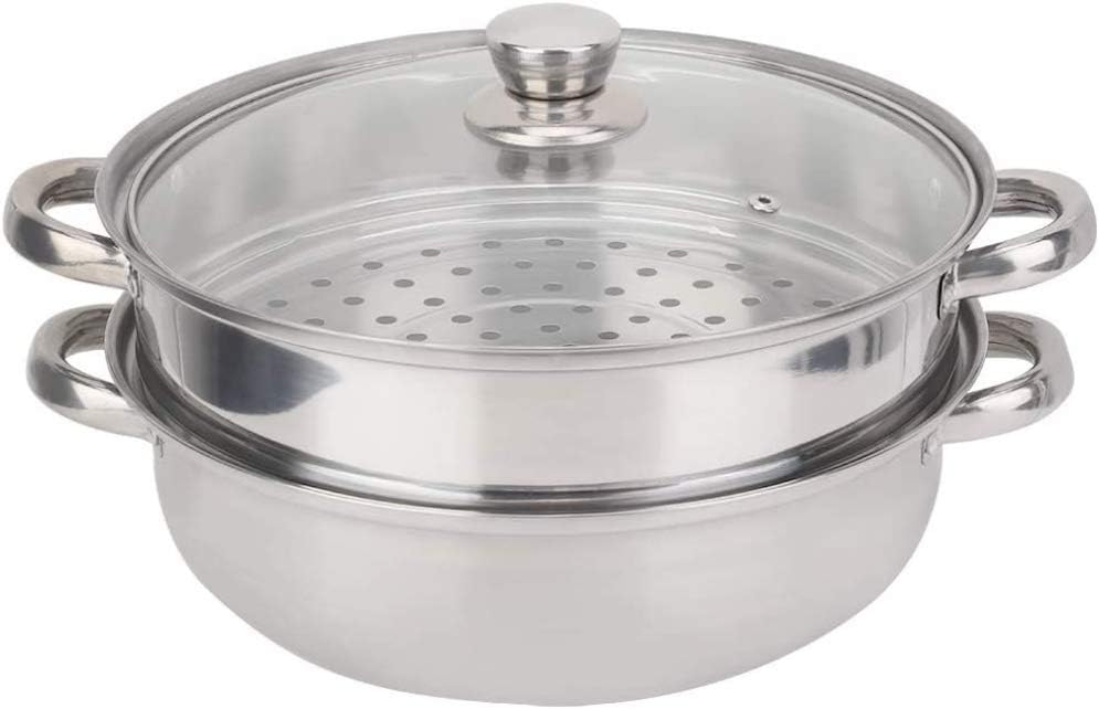 Stainless Steel 27 cm Steamer with Double Boiler Soup Function for Cooking