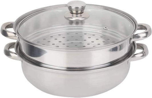 Stainless Steel 27 cm Steamer with Double Boiler Soup Function for Cooking