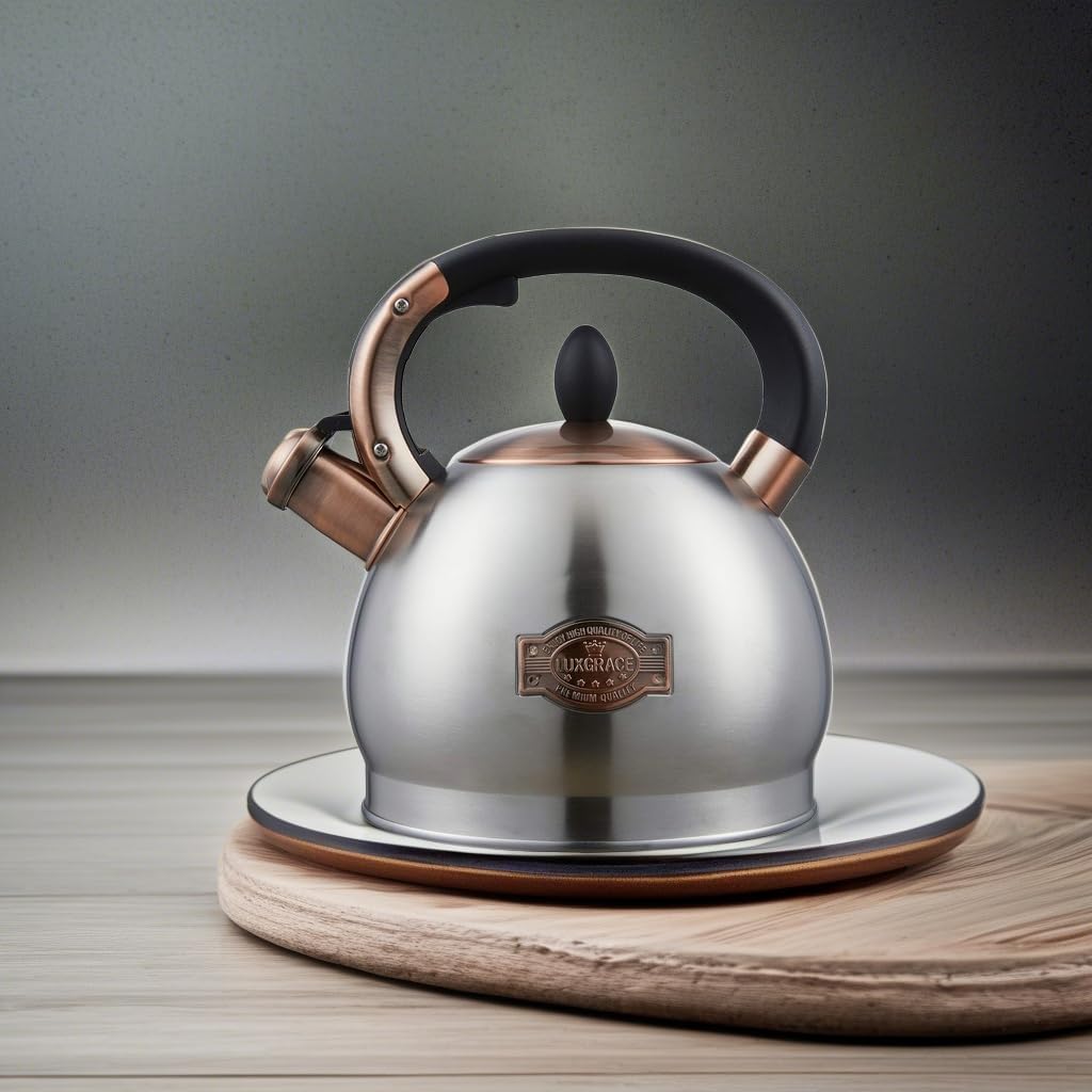 Stainless Steel 2.8 Quart Tea Kettle Stovetop Whistling Teapot - LUXGRACE