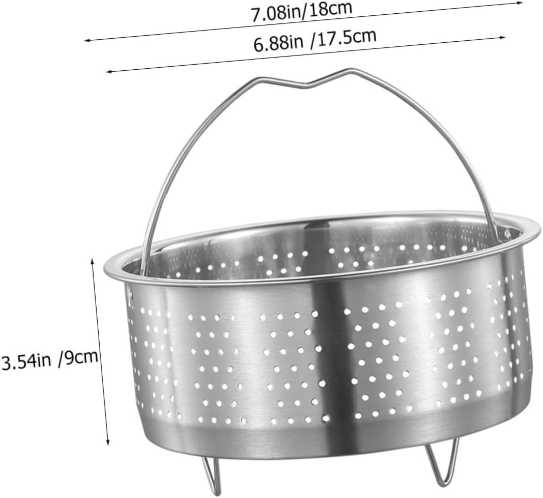 Stainless Steel 2pcs Rice Steamer Pot Insert for Rice Cookers - Vegetable Slicer & Microwave Pasta Cooker - Silver