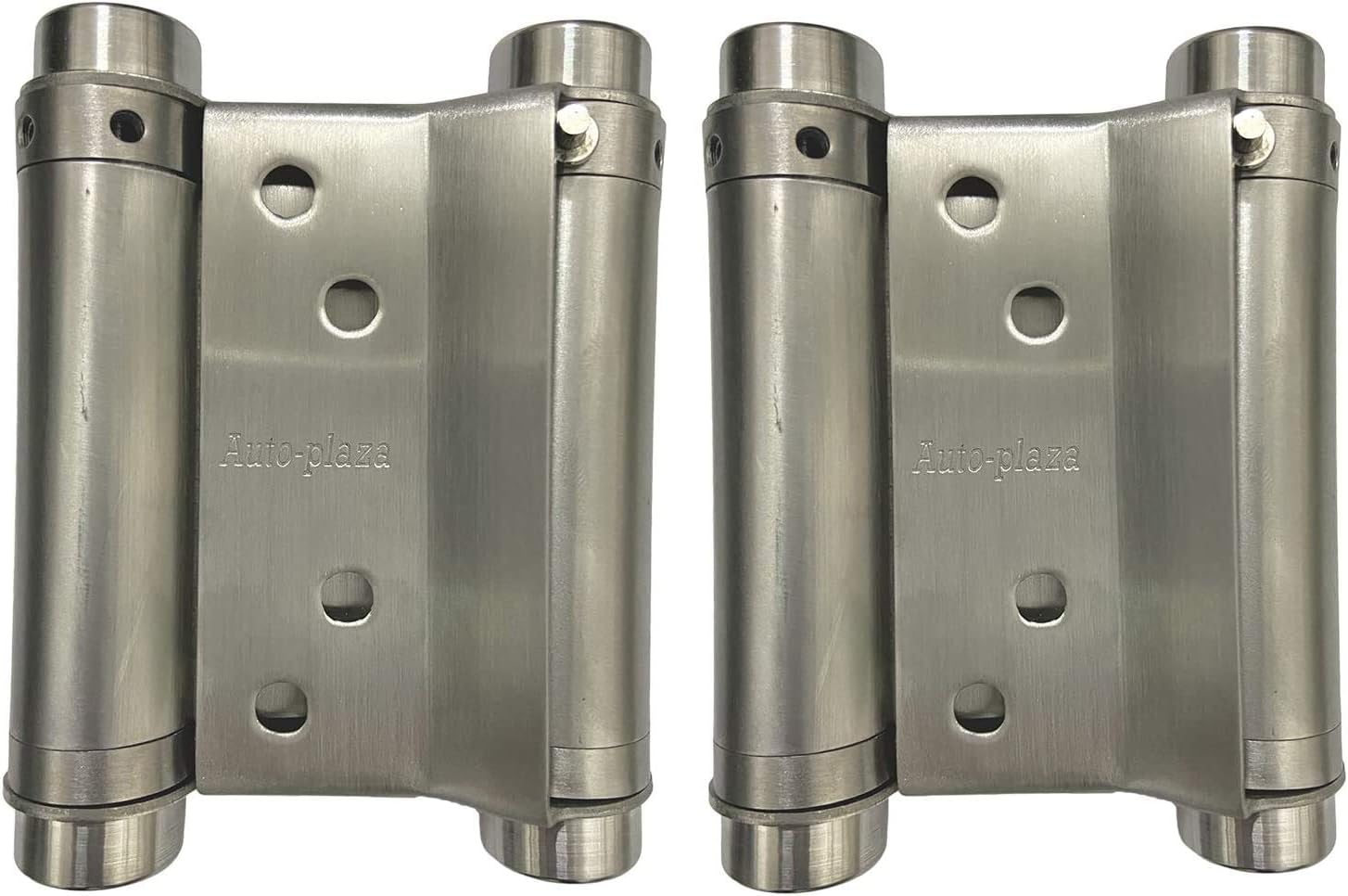 Stainless Steel 3" Cafe Saloon Door Swing Hinge Set with Self Closing Double Action - 2 Pairs (4Pcs)