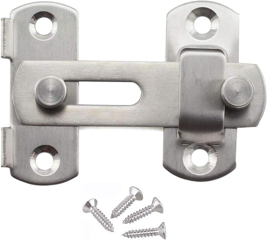 Stainless Steel 3-Inch French Door Latch Lock for Fences, Closets, Barns - Brushed Finish, HLOMVE Double Door Slide Gate Locks