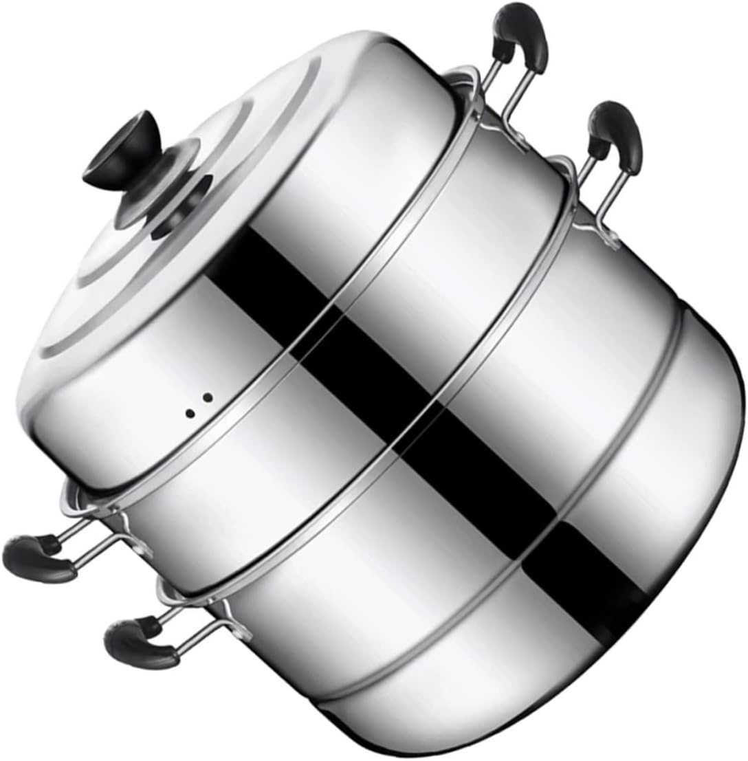 Stainless Steel 3-Layer Food Steamer Pot for Cooking Vegetables - Bestoyard Steam Cookware Pan