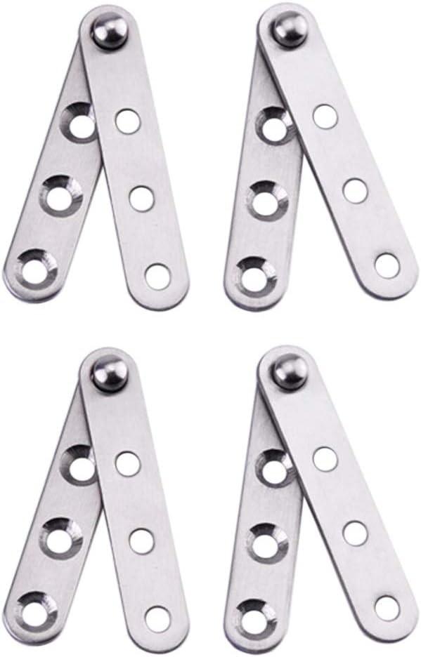 Stainless Steel 360 Degree Rotating Concealed Hinges Set for Door Cabinets - Small Size