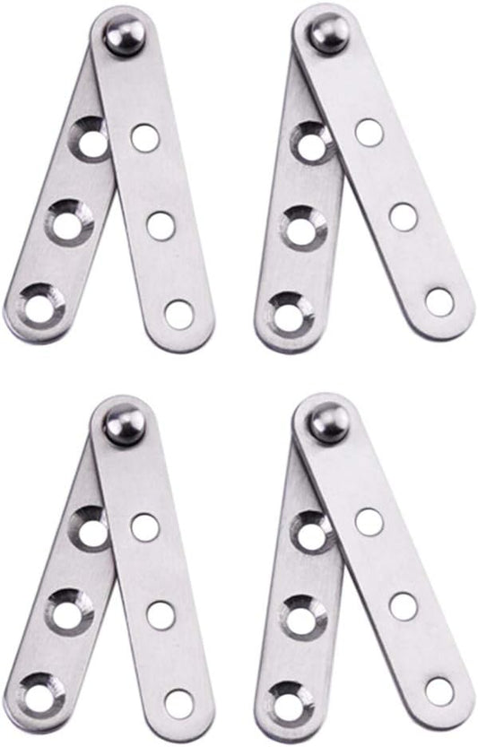 Stainless Steel 360 Degree Rotating Concealed Hinges Set for Door Cabinets - Small Size