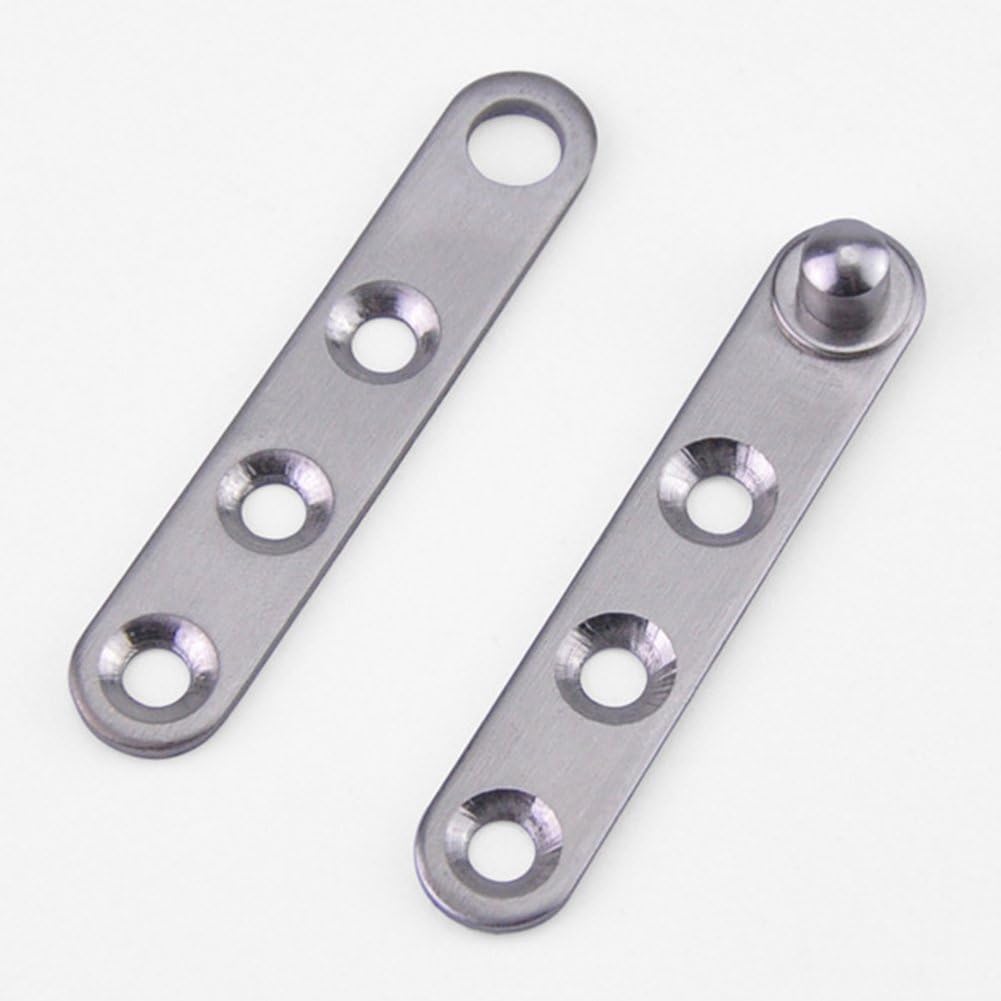 Stainless Steel 360 Degree Rotating Concealed Hinges Set for Door Cabinets - Small Size