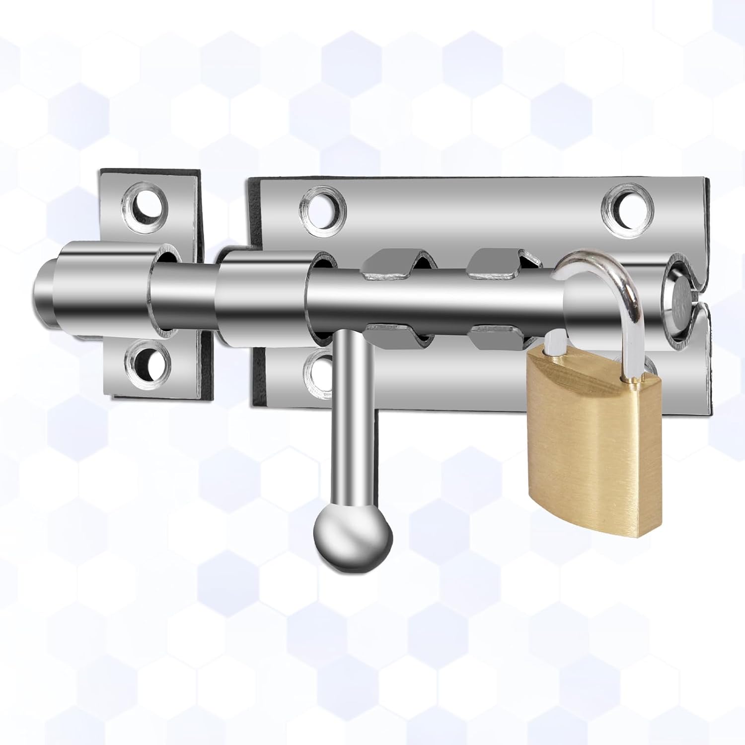 Stainless Steel 4-Inch Bathroom Stall Barrel Bolt Door Latch Lock with Padlock Hole - Sliding Door Hardware for Internal Doors