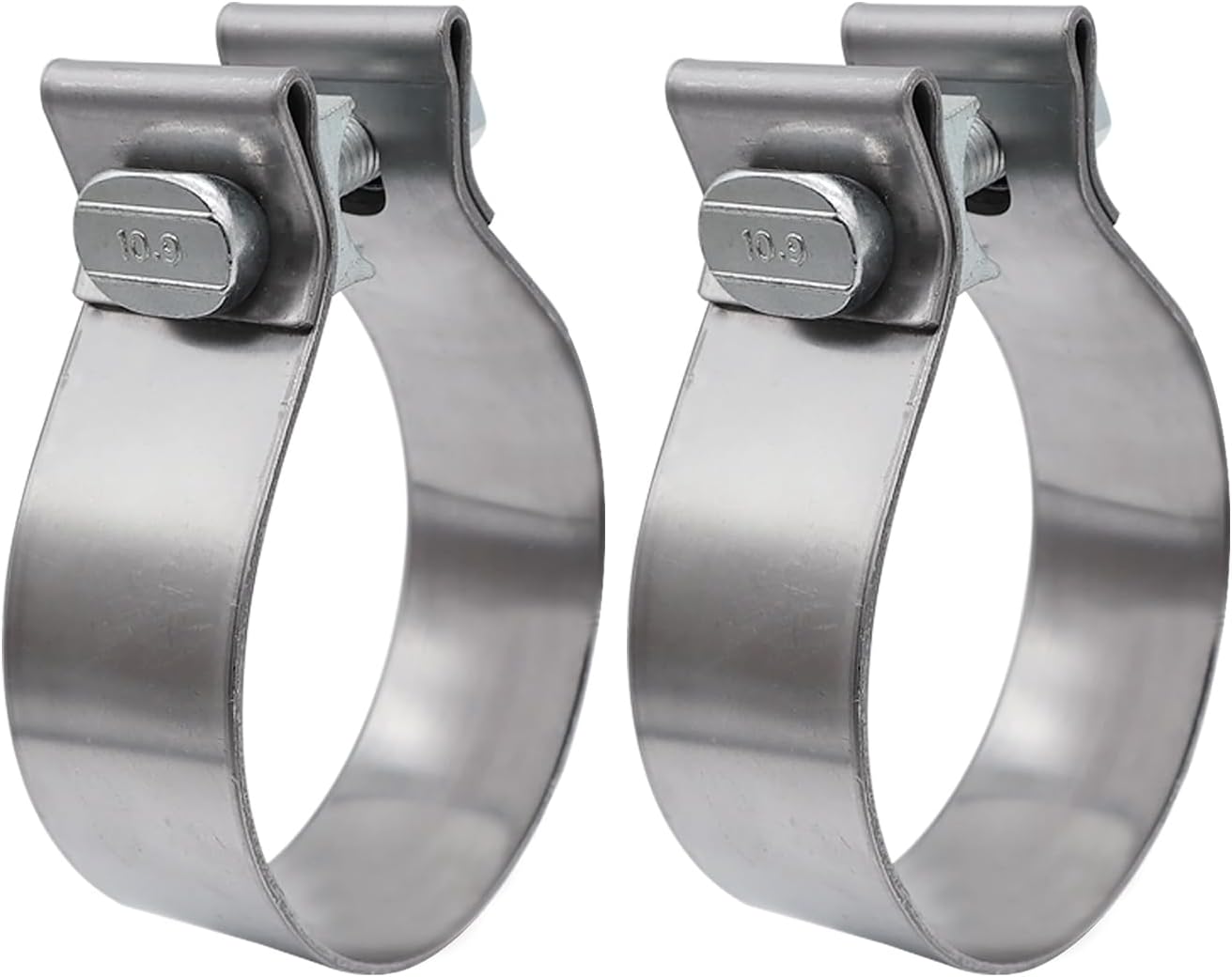 Stainless Steel 4 inch Exhaust Clamp for Muffler and Exhaust System Repair - Set of 2