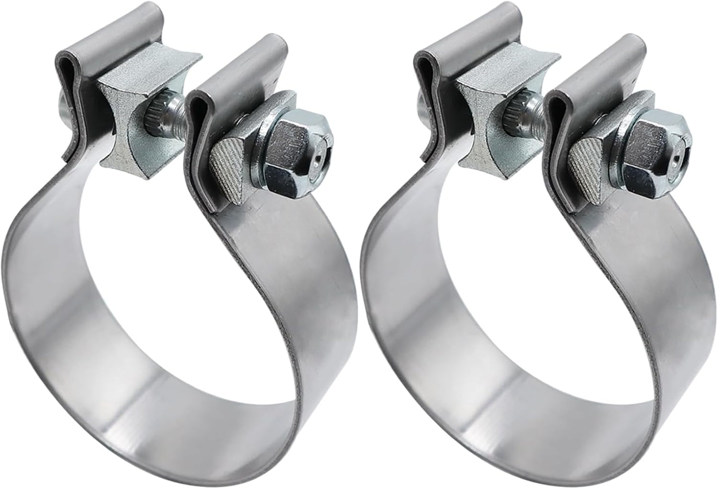 Stainless Steel 4 inch Exhaust Clamp for Muffler and Exhaust System Repair - Set of 2