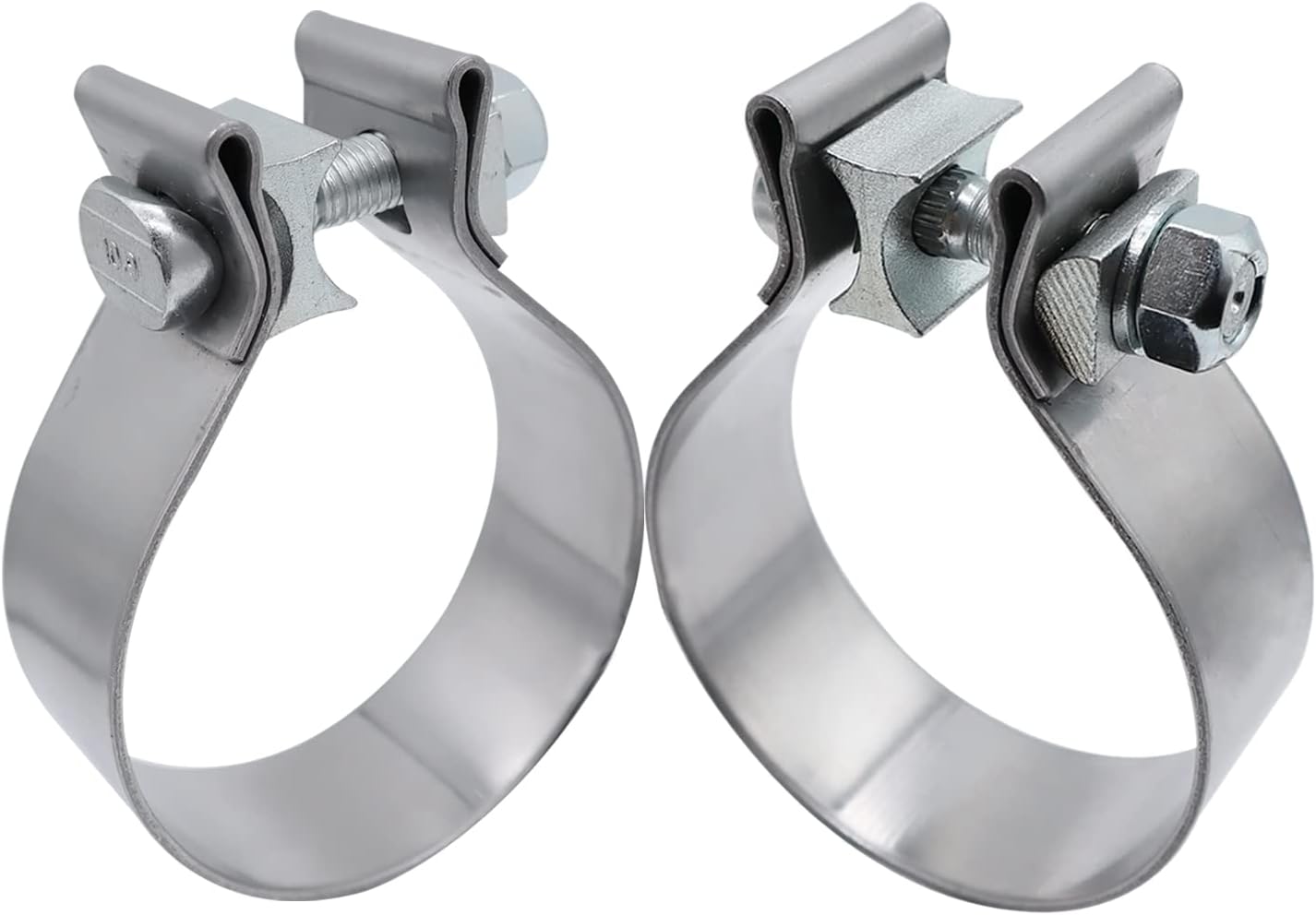 Stainless Steel 4 inch Exhaust Clamp for Muffler and Exhaust System Repair - Set of 2
