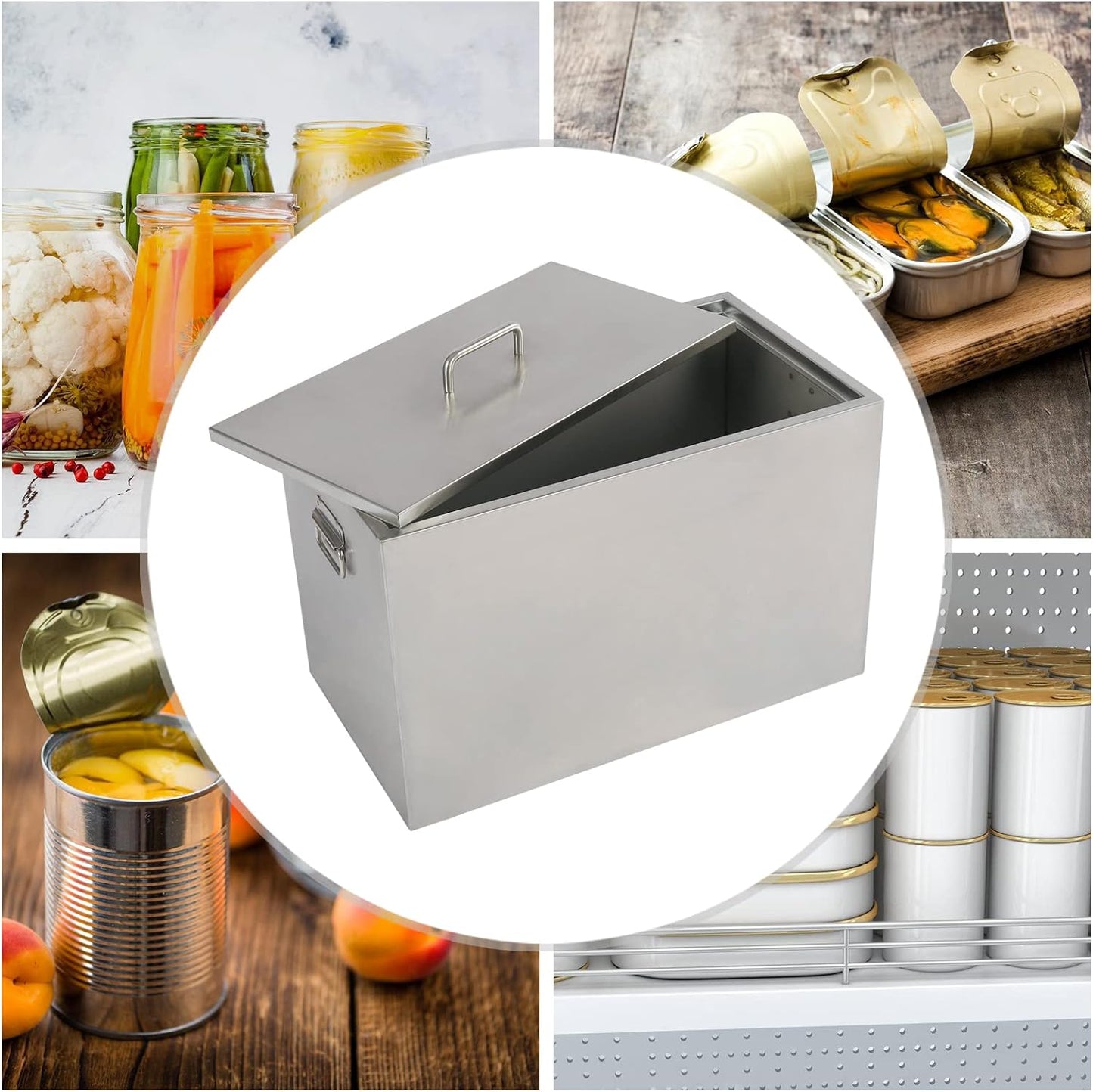 Stainless Steel 50L Water Bath Canner with 2 Racks for Canning Tomatoes, Pickles, Berries - Large Stock Pot for Stove Top