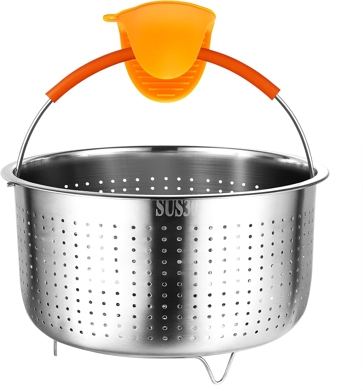 Stainless Steel 6 Qt Food Steamer Basket for Instant Pot - Cook Veggies, Fish, Seafood, Pasta, Dumplings, and More efficiently