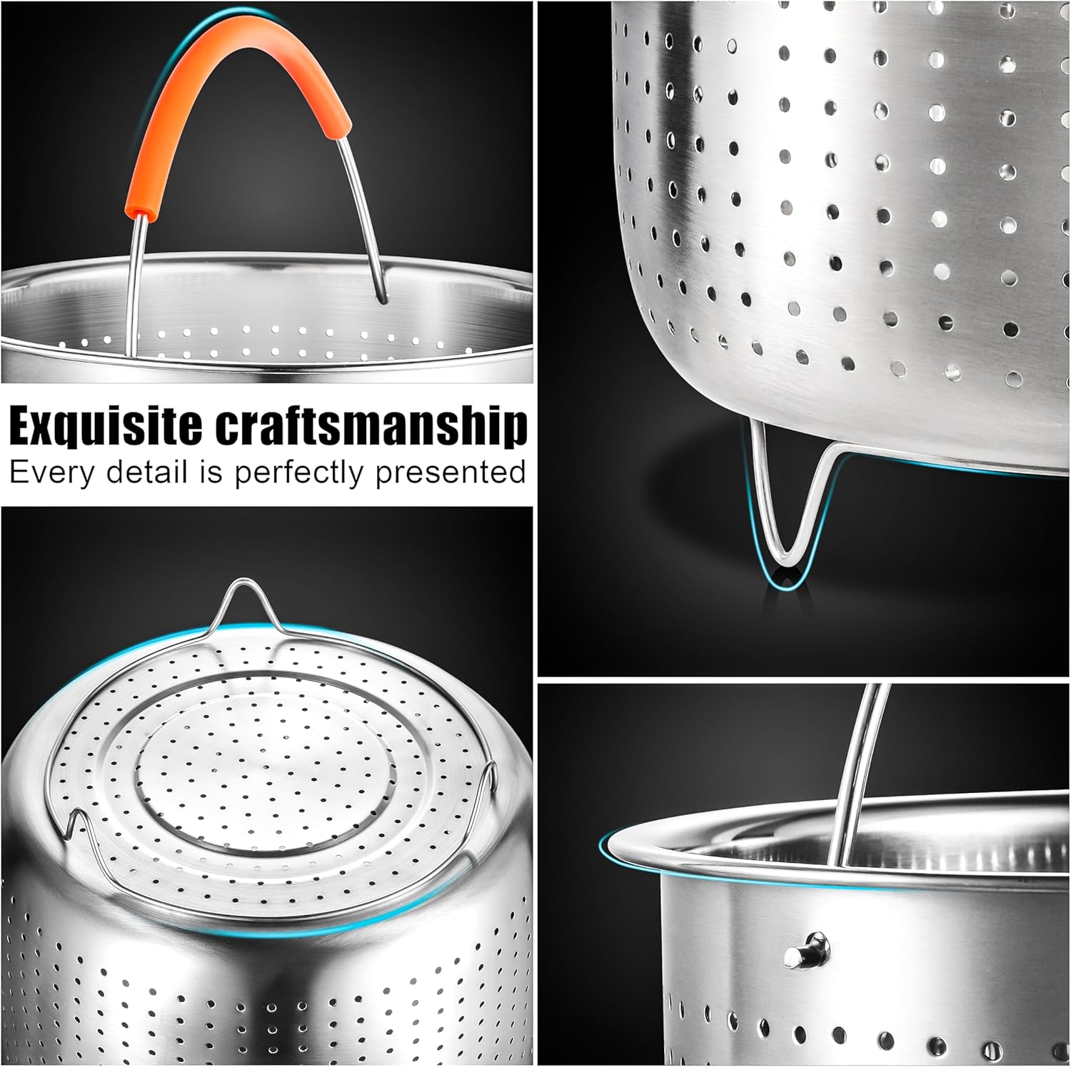 Stainless Steel 6 Qt Food Steamer Basket for Instant Pot - Cook Veggies, Fish, Seafood, Pasta, Dumplings, and More efficiently