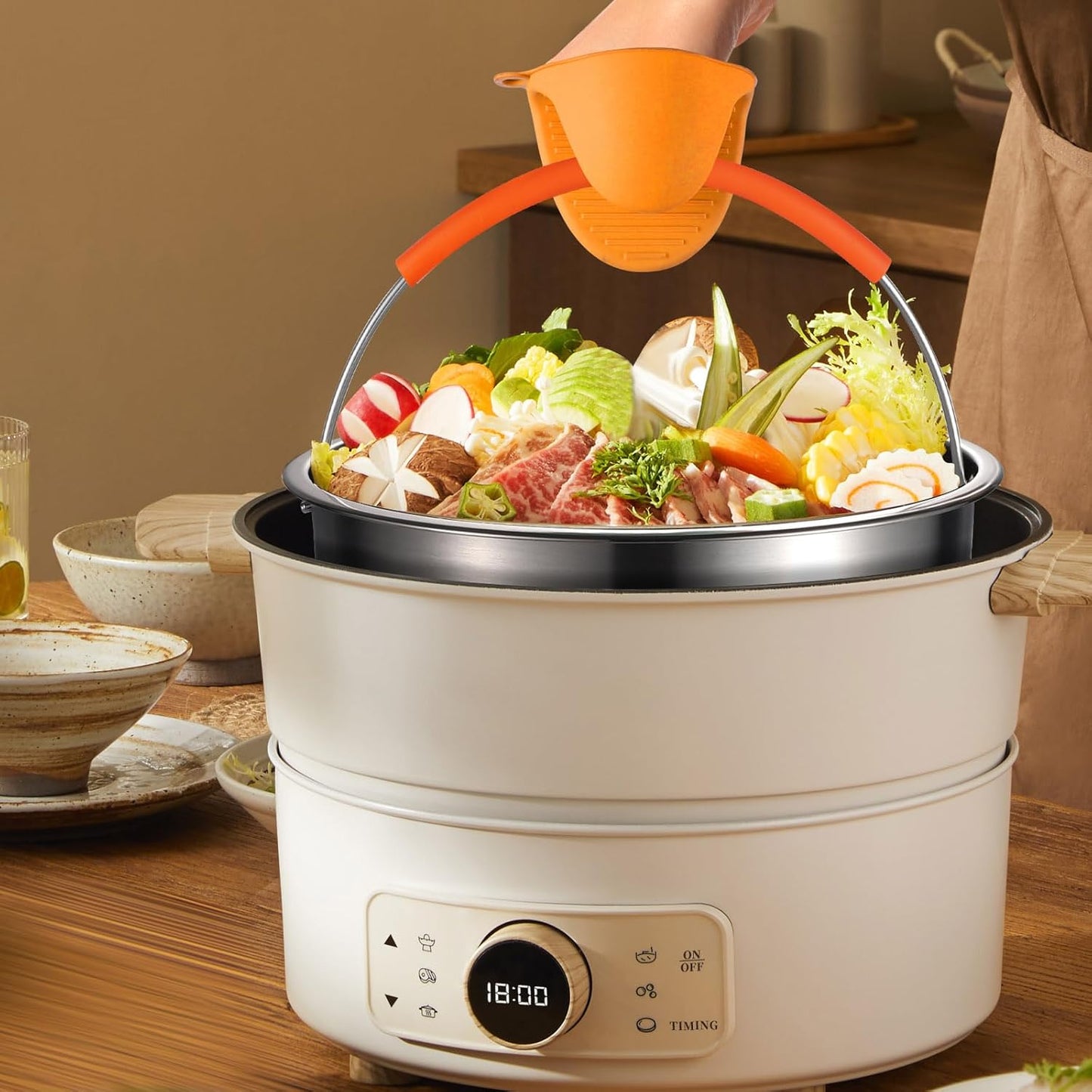 Stainless Steel 6 Qt Food Steamer Basket for Instant Pot - Cook Veggies, Fish, Seafood, Pasta, Dumplings, and More efficiently