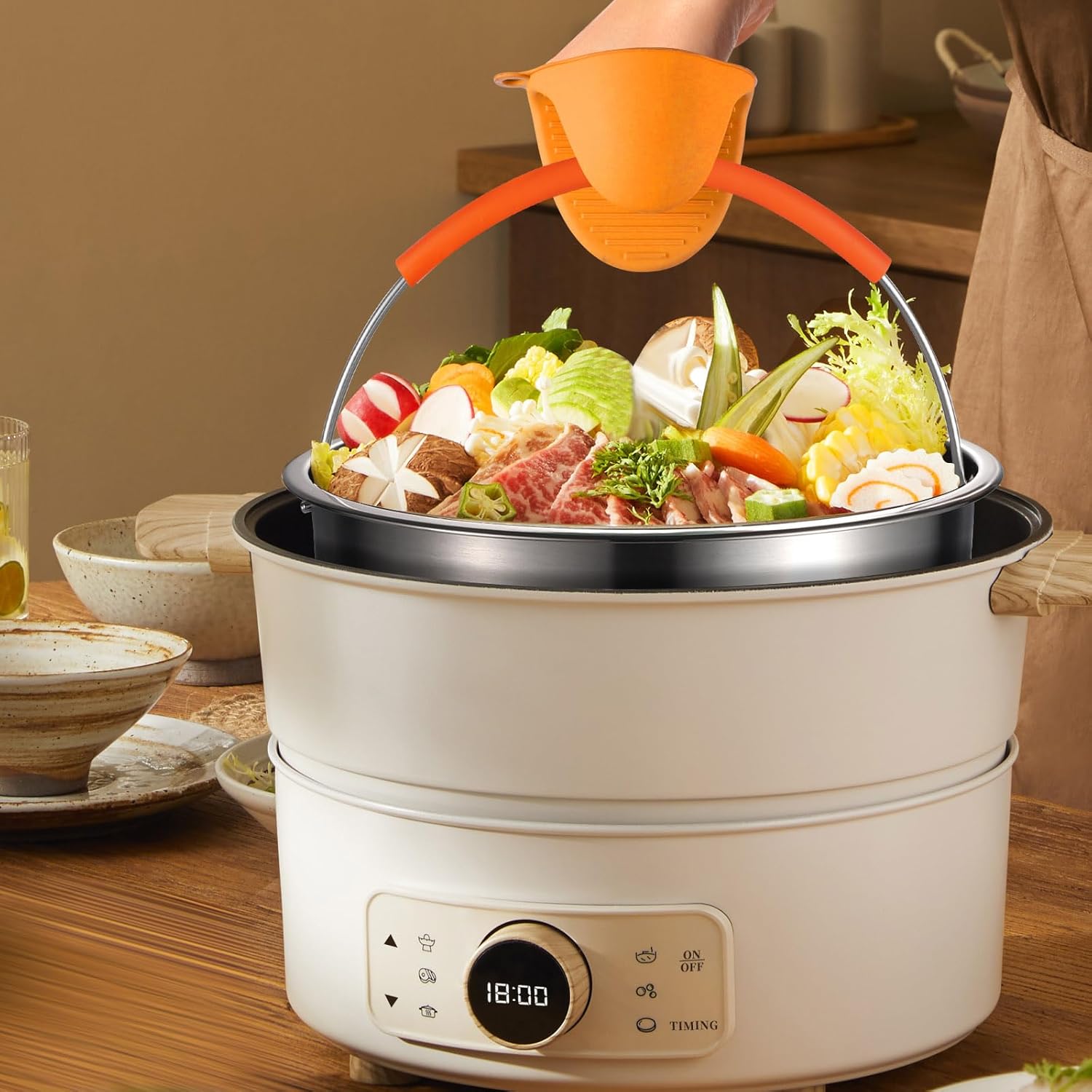 Stainless Steel 6 Qt Food Steamer Basket for Instant Pot - Cook Veggies, Fish, Seafood, Pasta, Dumplings, and More efficiently