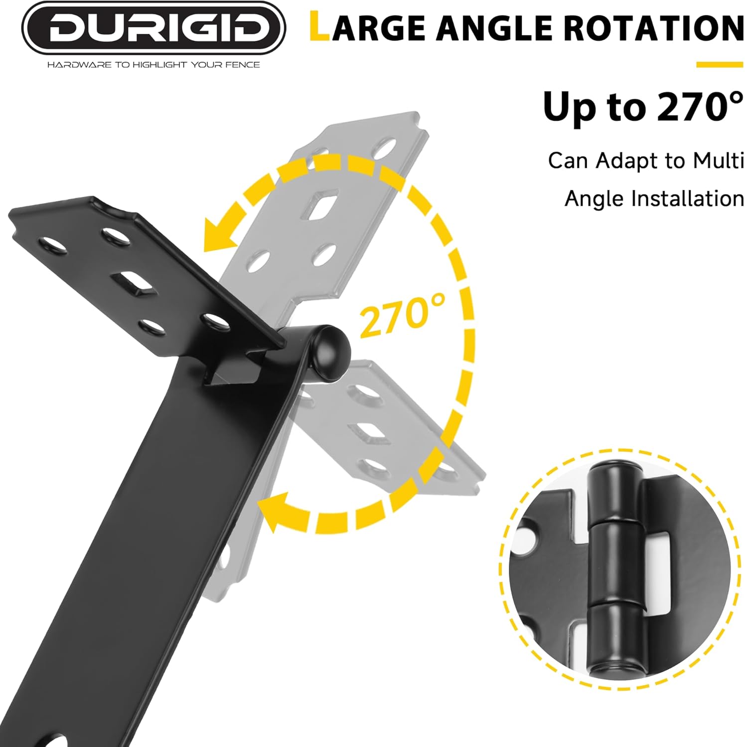 Stainless Steel 7-1/2 Inch Door Latch with Padlock for Garden Shed, Toolbox, Fence Gate - Black Finish - 1 Pack - WildKart