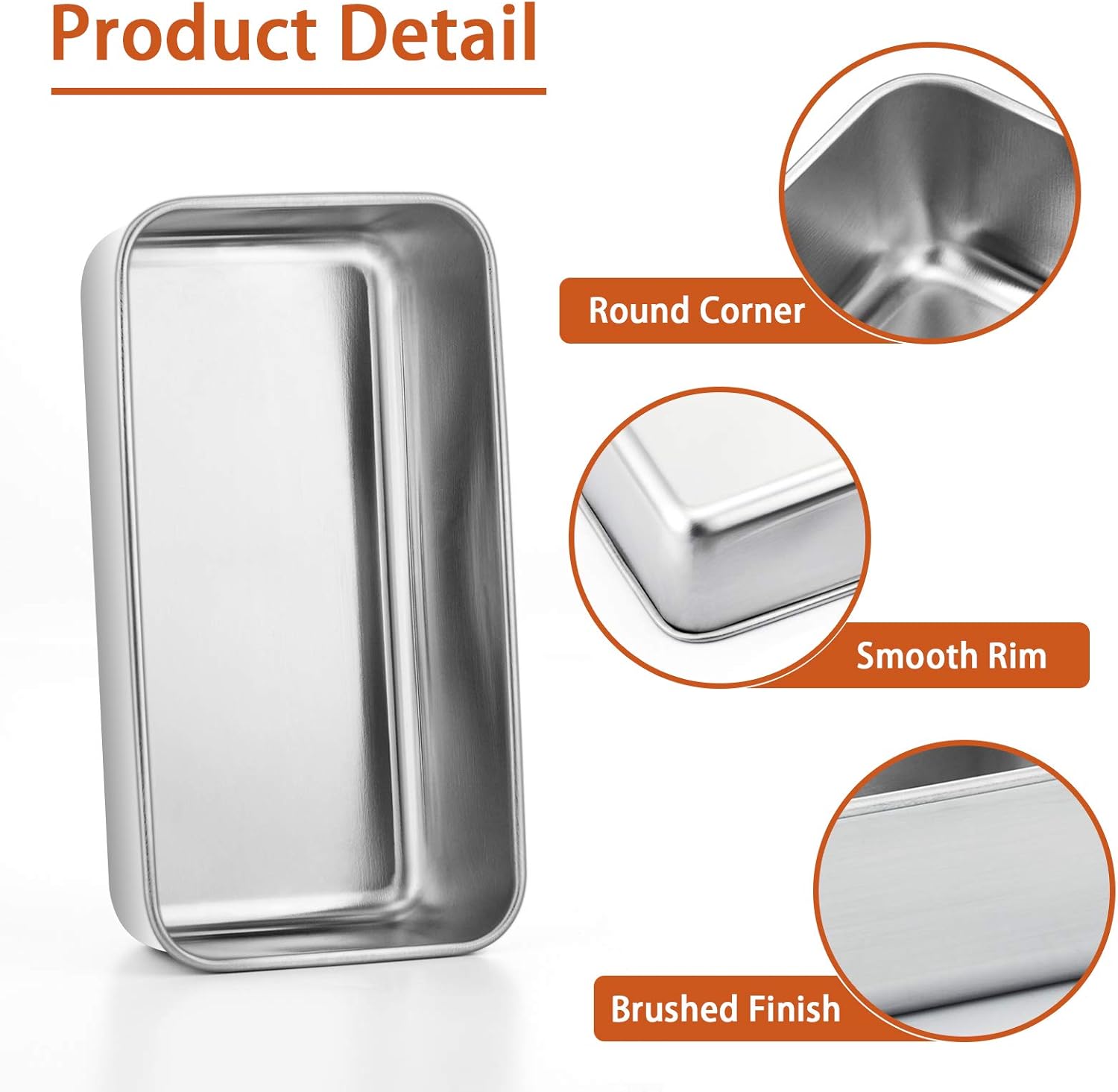 Stainless Steel 9 inch Loaf Pan by P&P CHEF - Non Toxic Metal Bakeware for Baking Bread, Cake, Toast, Meatloaf, and Lasagna - Easy to Clean, Oven and Dishwasher Safe