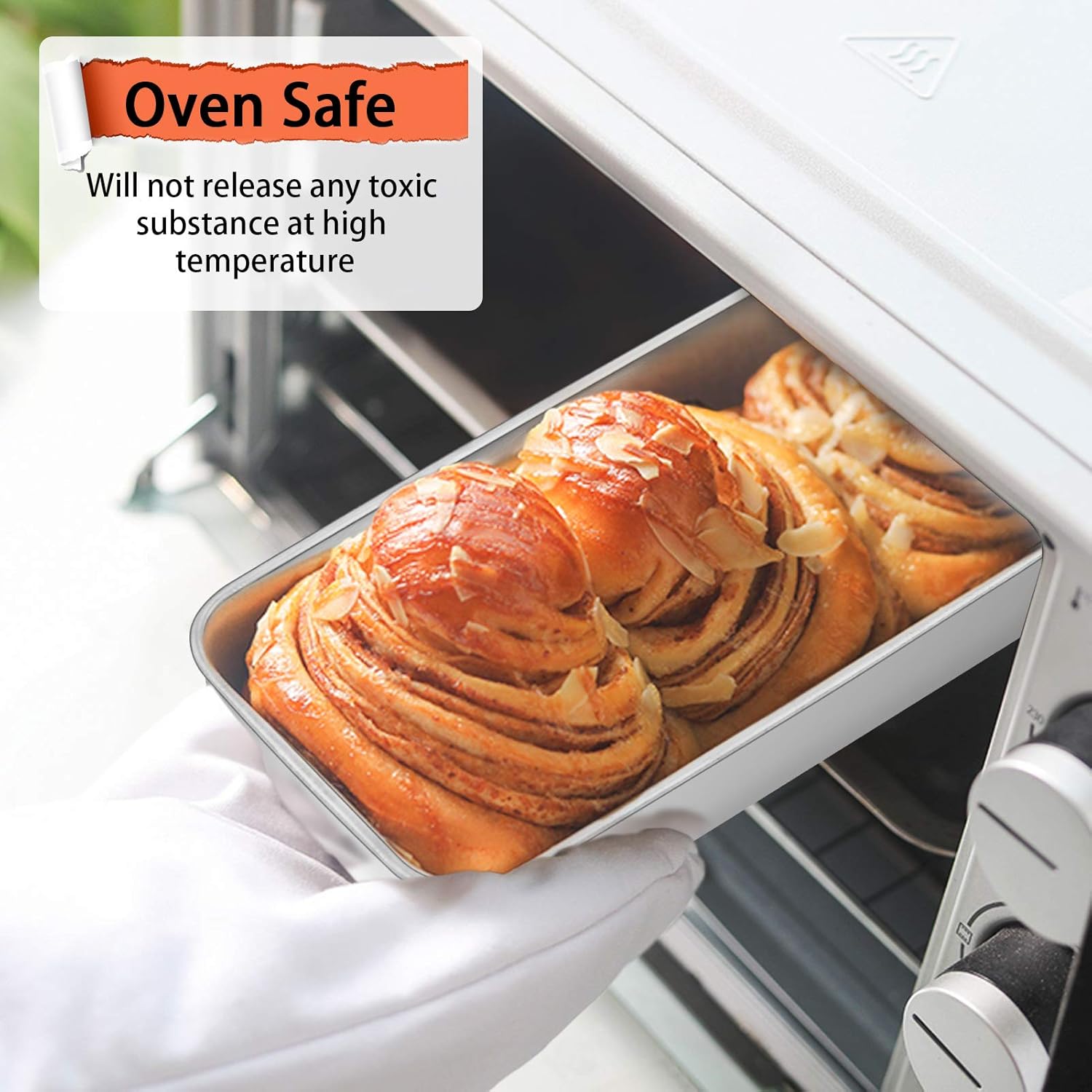 Stainless Steel 9 inch Loaf Pan by P&P CHEF - Non Toxic Metal Bakeware for Baking Bread, Cake, Toast, Meatloaf, and Lasagna - Easy to Clean, Oven and Dishwasher Safe