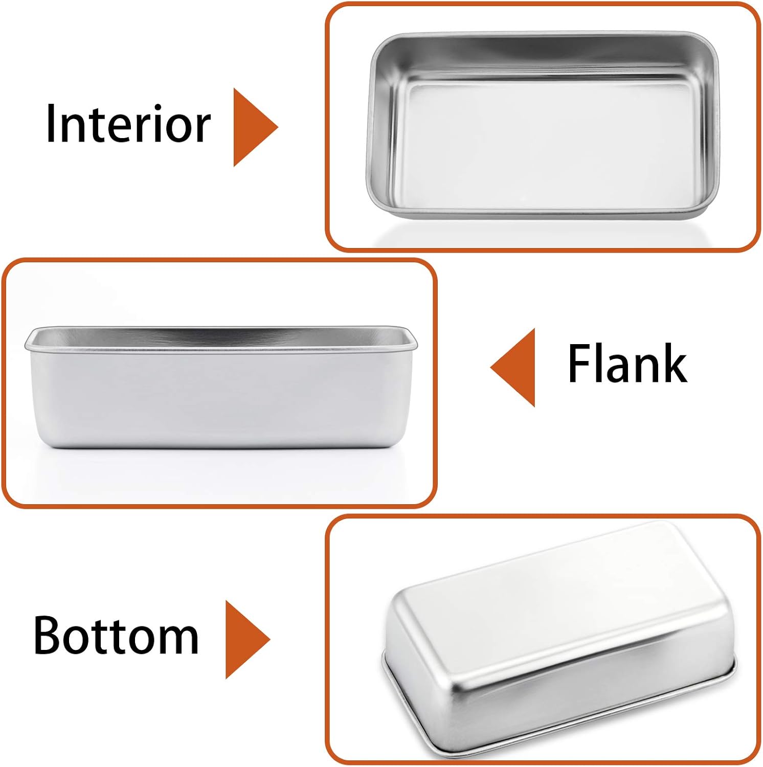 Stainless Steel 9 inch Loaf Pan by P&P CHEF - Non Toxic Metal Bakeware for Baking Bread, Cake, Toast, Meatloaf, and Lasagna - Easy to Clean, Oven and Dishwasher Safe