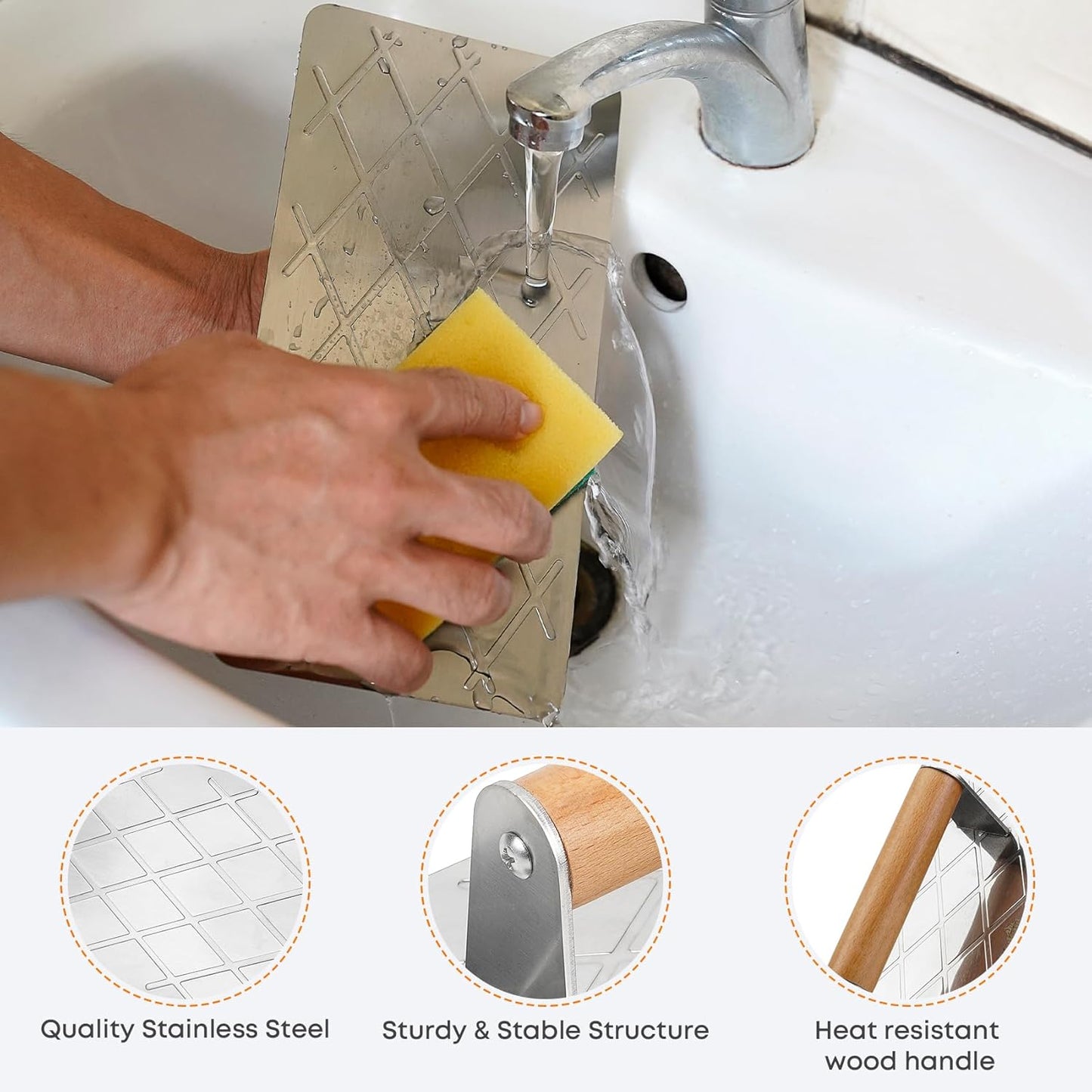 Stainless Steel 9” x 4.5” Bacon Press for Griddle - Professional Grill Accessory for Flat Top Cooking