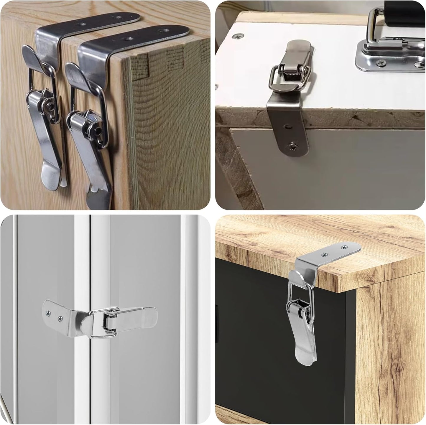 Stainless Steel 90 Degree Tool Box Hood Locks Latches - Set of 4