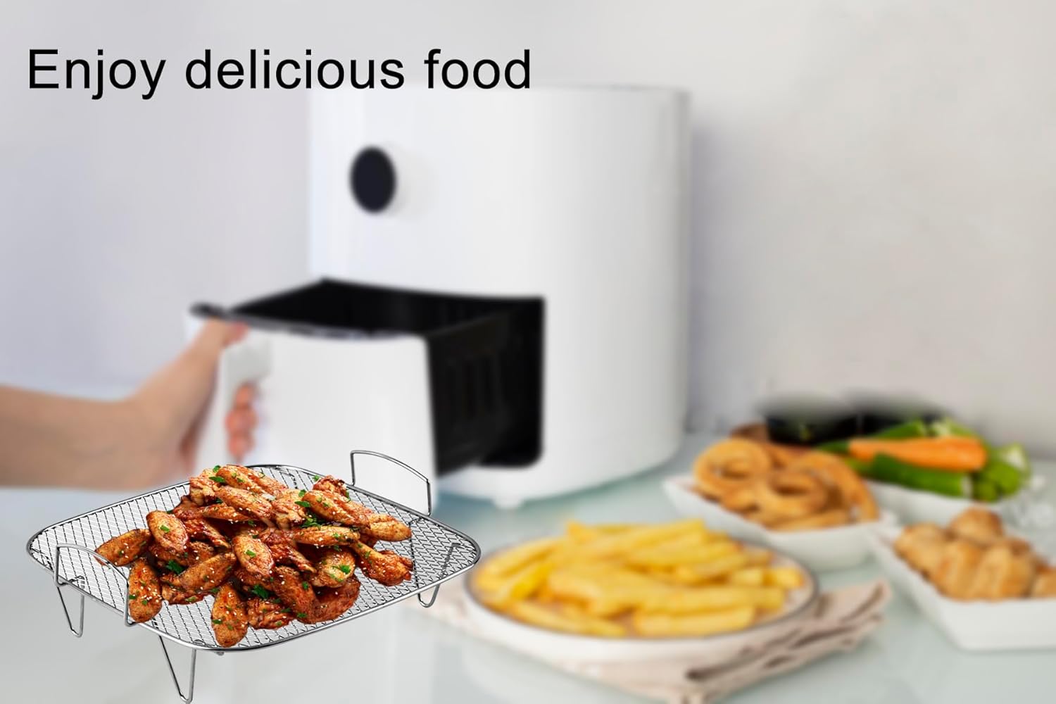 Stainless Steel 9.37 inch Air Fryer Rack Compatible with Gourmia GAF858 - Accessories for 8-12QT Fryers