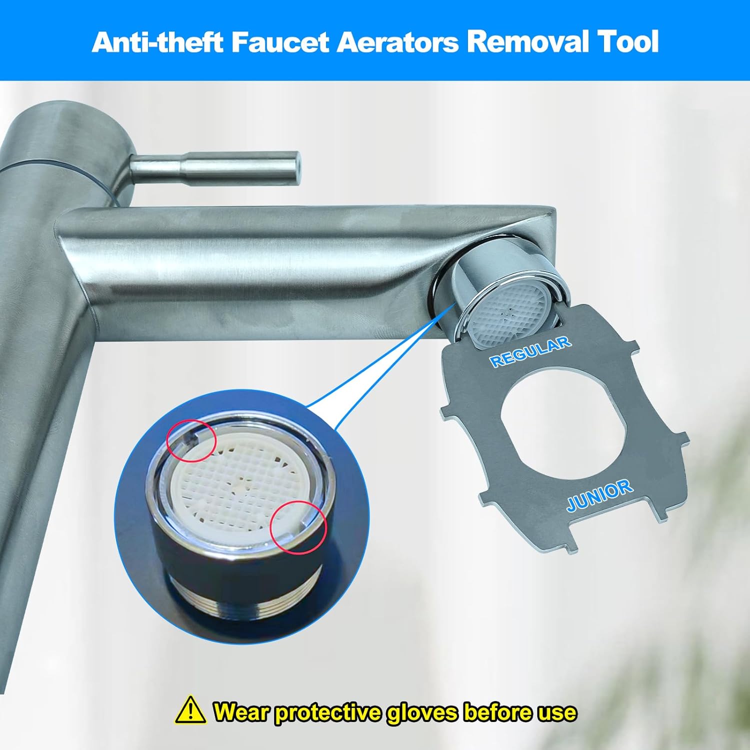 Stainless Steel Aerator Key for M24 Male Faucet Aerators - Removes M22 and M24 Recessed Aerators with Ease