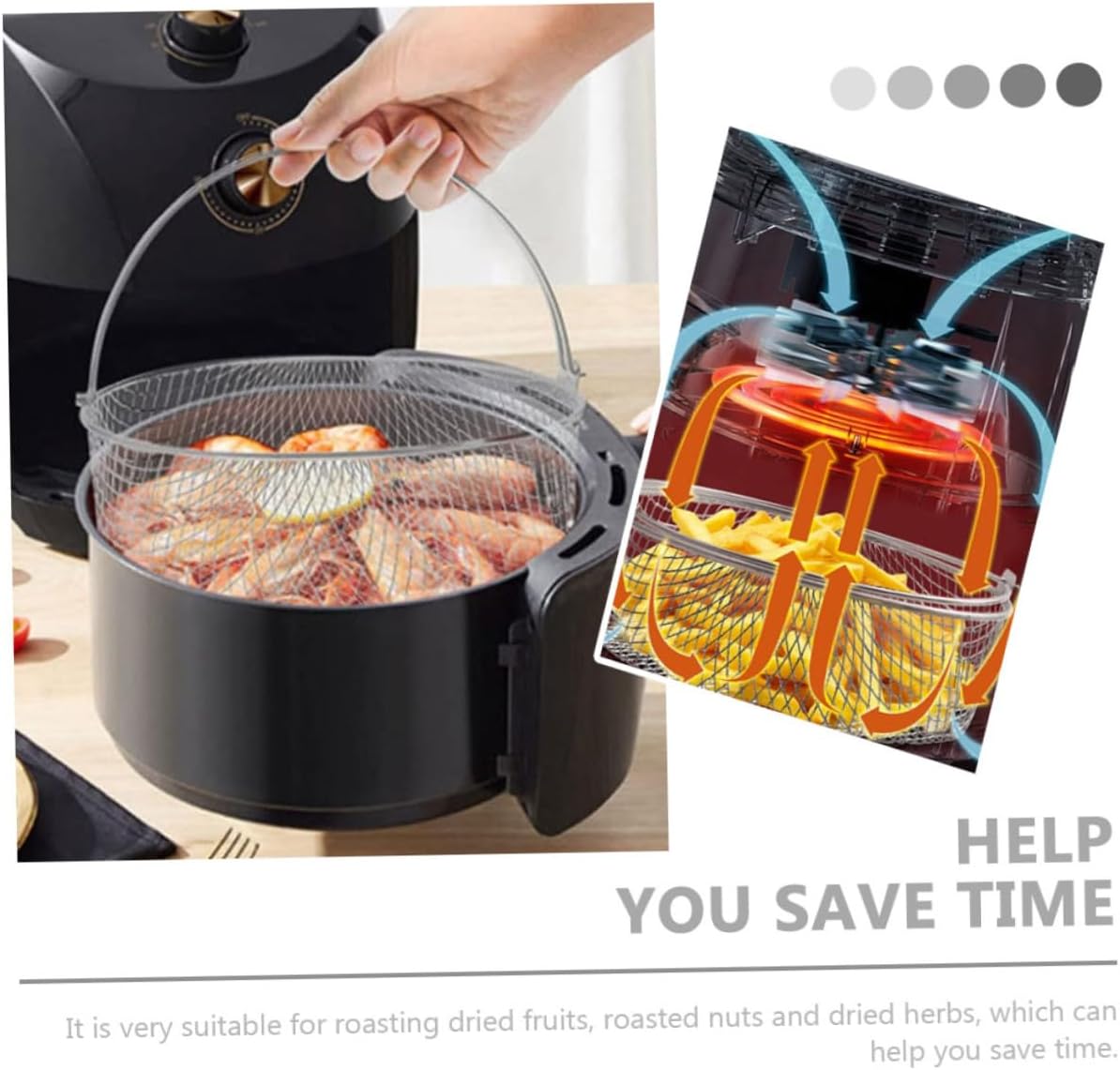 Stainless Steel Air Fryer Basket Liner Pan Set for Ninja Air Fryer - Accessories for Pro Oven, Wok, Ramekins, Square Fryer