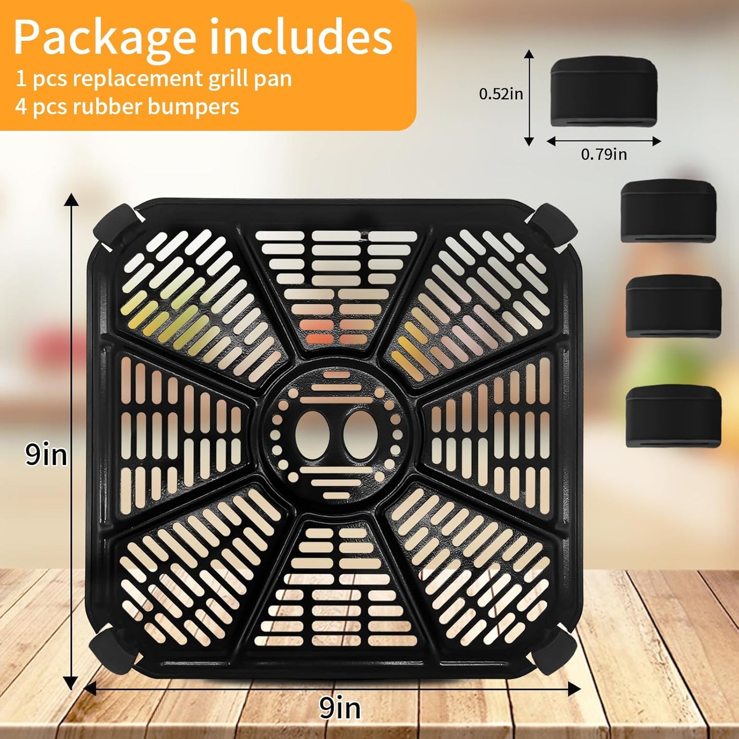Stainless Steel Air Fryer Grill Pan for Green Pan RICARDO Air Fryer - 9''×9'' Tray Accessories for Crispy Results