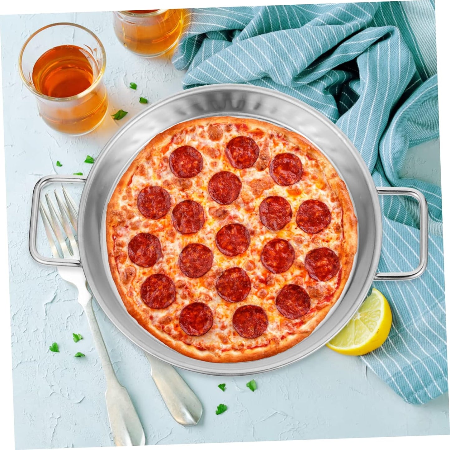 Stainless Steel Amphora Pizza Pan for Oven Baking - Household Pizza Baking Tray and Tool