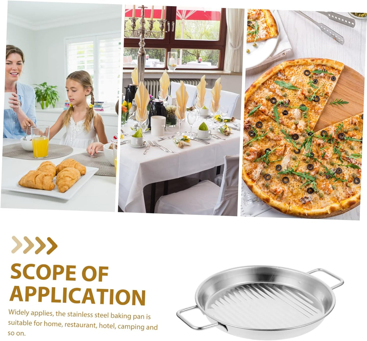 Stainless Steel Amphora Pizza Pan for Oven Baking - Household Pizza Baking Tray and Tool