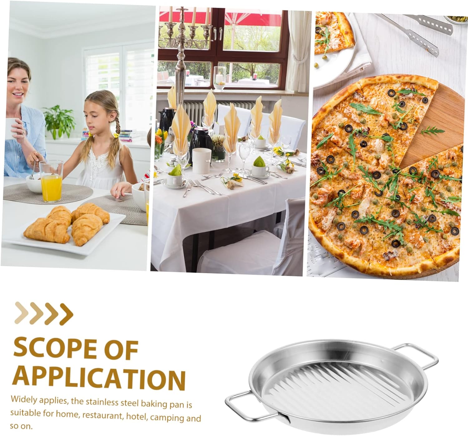 Stainless Steel Amphora Pizza Pan for Oven Baking - Household Pizza Baking Tray and Tool