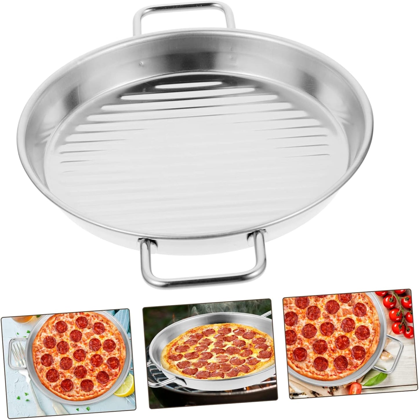 Stainless Steel Amphora Pizza Pan for Oven Baking - Household Pizza Baking Tray and Tool