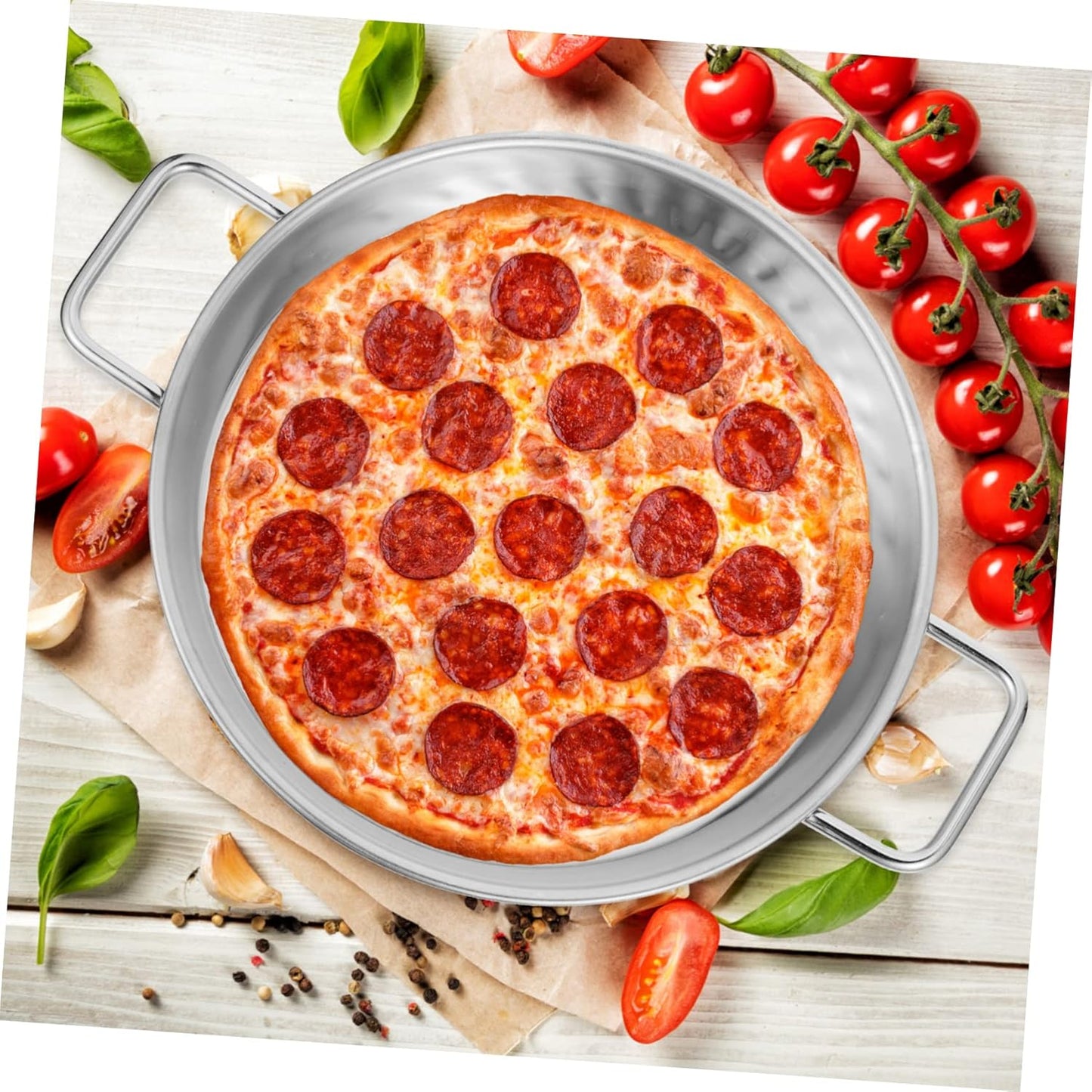 Stainless Steel Amphora Pizza Pan for Oven Baking - Household Pizza Baking Tray and Tool