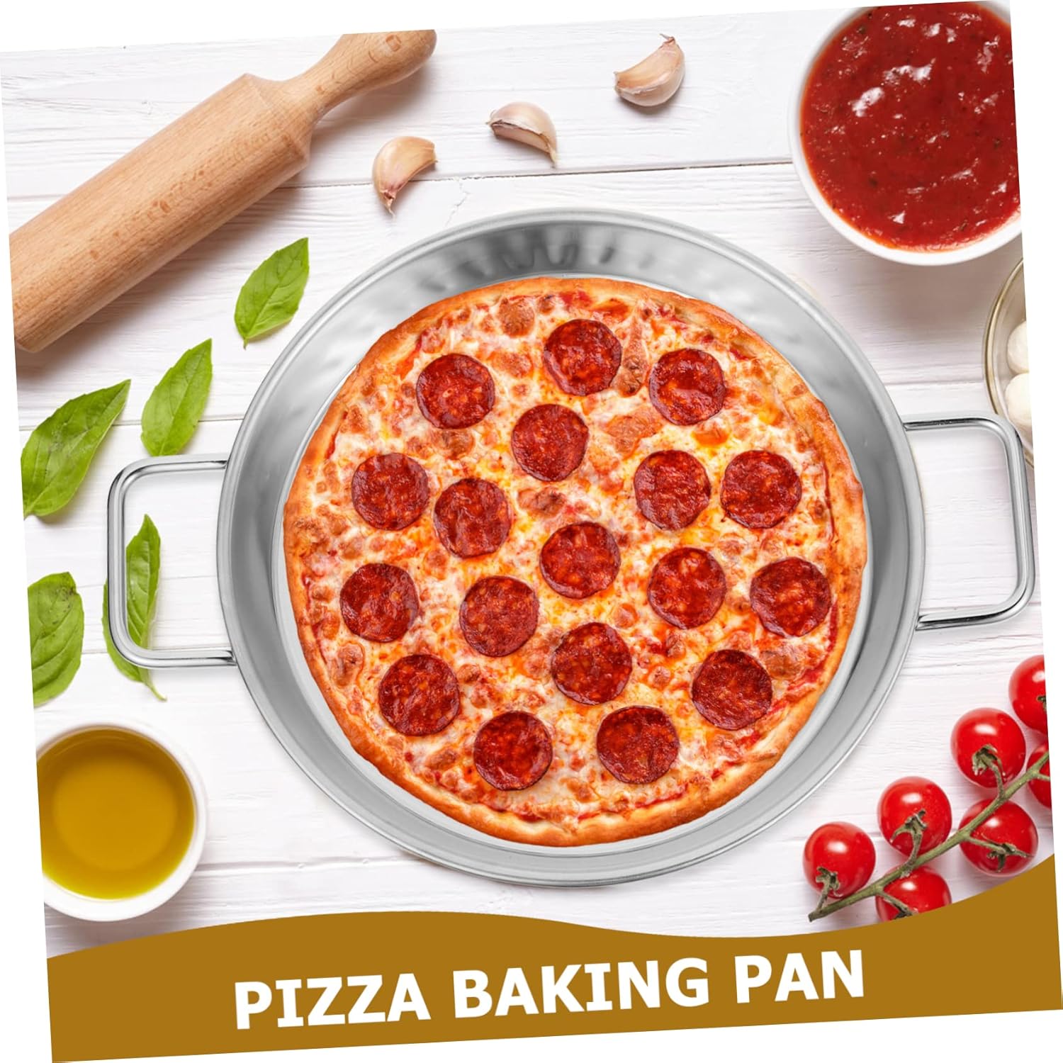 Stainless Steel Amphora Pizza Pan for Oven Baking - Household Pizza Baking Tray and Tool