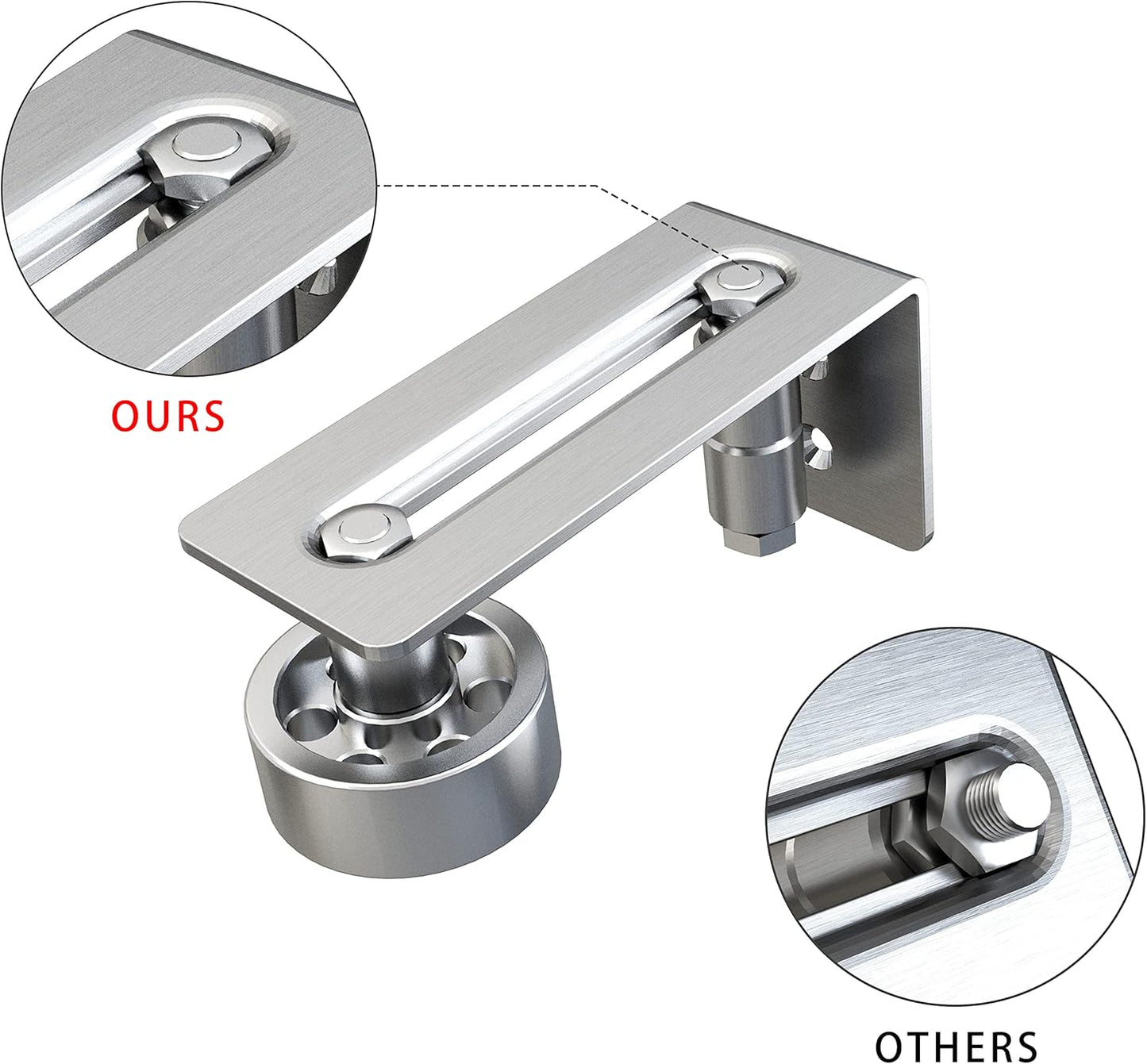 Stainless Steel Barn Door Floor Guide Roller Set - 8-in-1 Adjustable Wall & Floor Mount Stay Roller Kit for Sliding Doors