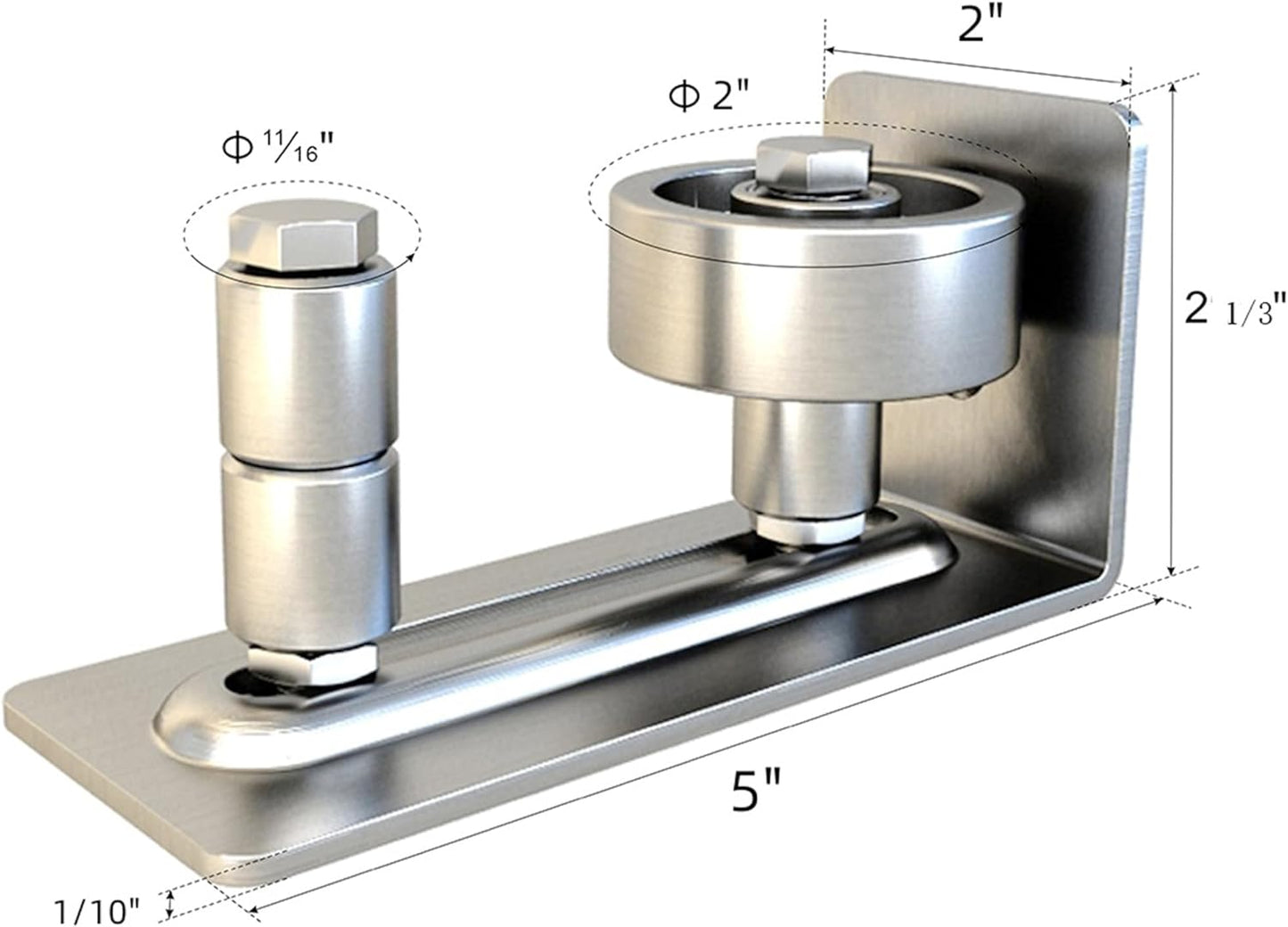 Stainless Steel Barn Door Floor Guide Roller Set - 8-in-1 Adjustable Wall & Floor Mount Stay Roller Kit for Sliding Doors