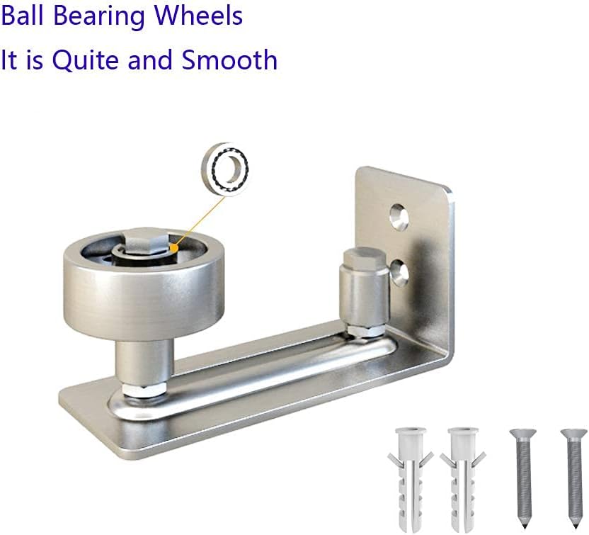 Stainless Steel Barn Door Floor Guide Roller Set - 8-in-1 Adjustable Wall & Floor Mount Stay Roller Kit for Sliding Doors