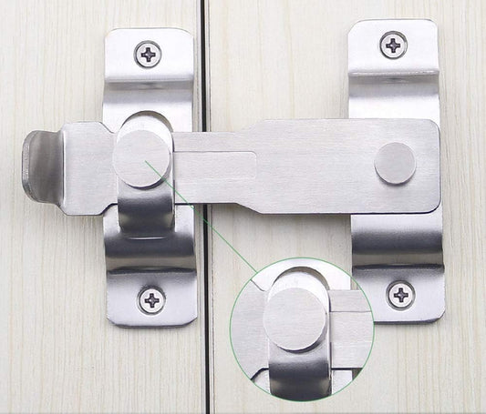 Stainless Steel Barn Door Latch for Sliding Doors, Windows, Cabinets, Garages, Sheds - Flip Gate Safety Lock Bolt