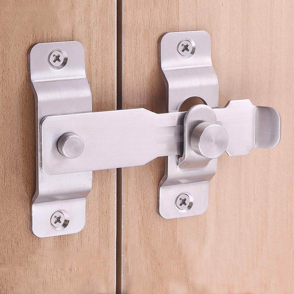 Stainless Steel Barn Door Latch for Sliding Doors, Windows, Cabinets, Garages, Sheds - Flip Gate Safety Lock Bolt